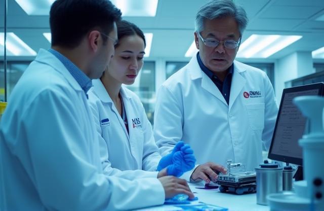 Medical device engineers collaborating