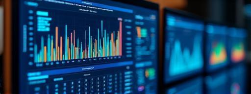 Data dashboards illustrating market trends